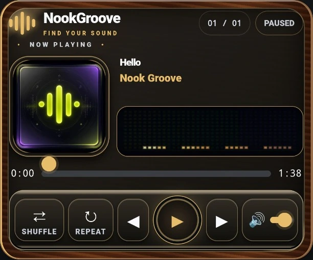 Actual Walnut NookGroove player preview